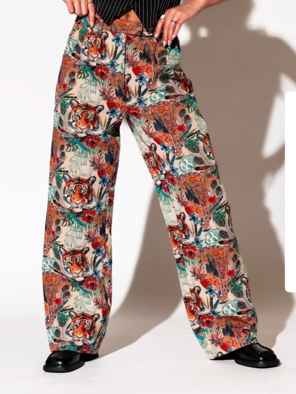 Tiger print jacquard trousers (size 8) (dressed in LALA)